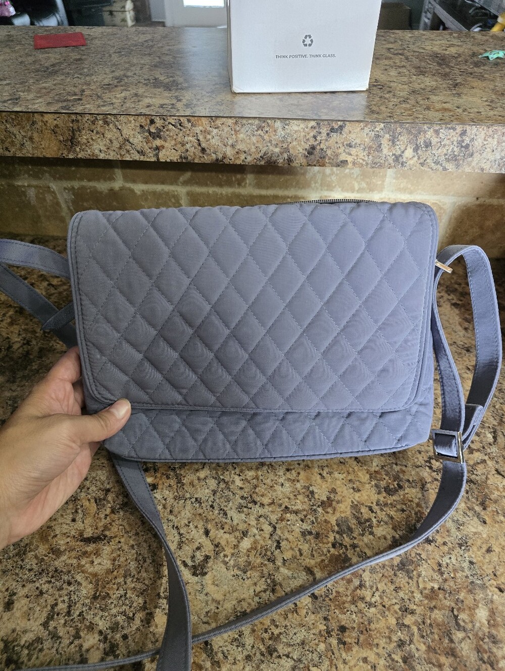 Vera Bradley Haymarket Paisley Jewel Gray Peach Convertible Flap Crossbody Bag